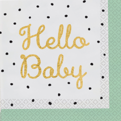 SERVIETTE - Hello baby vert...